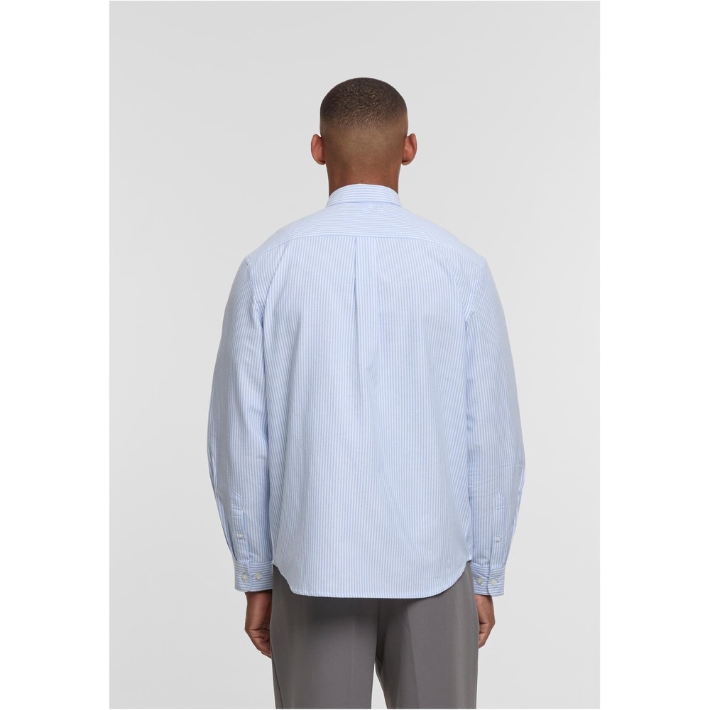 Urban Classics - Striped Button Up Oxford Chemisier - Bleu/Blanc